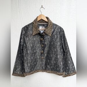 Vtg Broadway Vintage Collection Faux Fur Collar Buttons Jacket Women's One Size